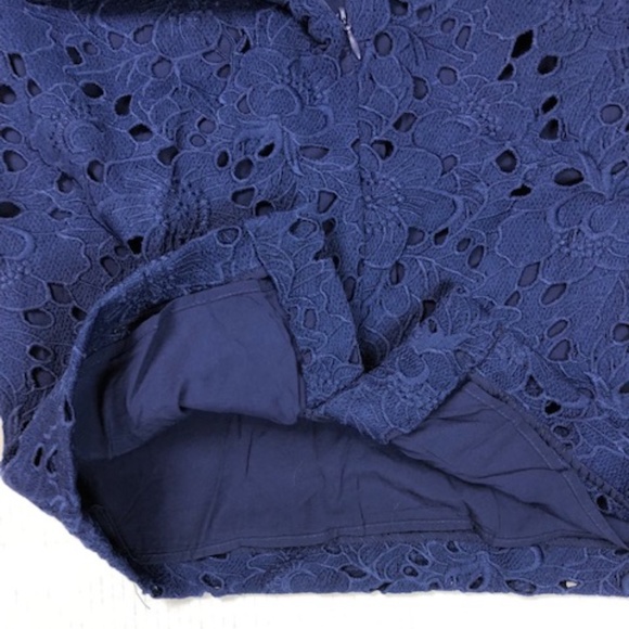 Banana Republic Blue Floral Lace Mini Sz 6 - Picture 6 of 7